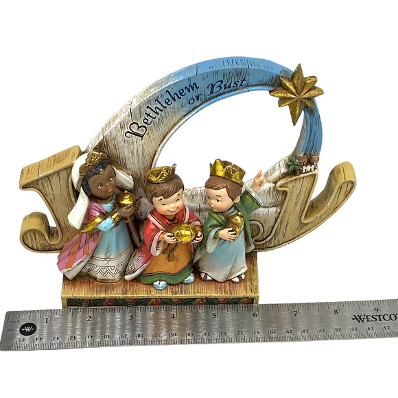 Vintage Nativity Wiseman Bethlehem or Bust Resin Sculpture Figurine Tabletop - Picture 7 of 8